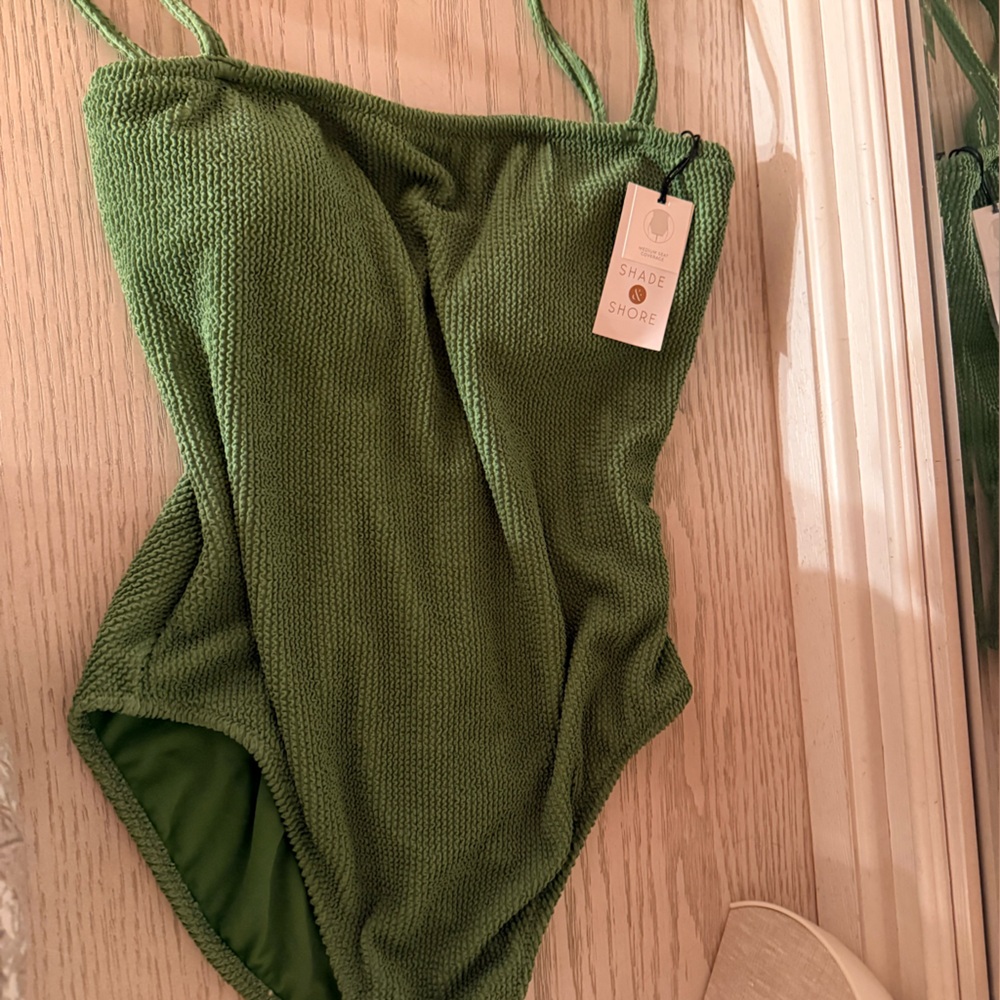 green one piece swimsuit